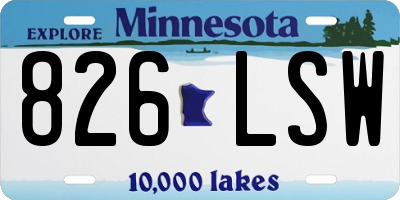 MN license plate 826LSW