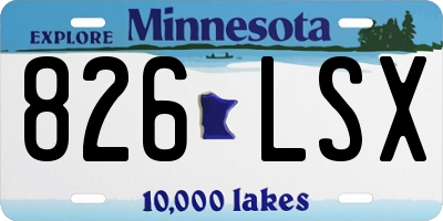 MN license plate 826LSX