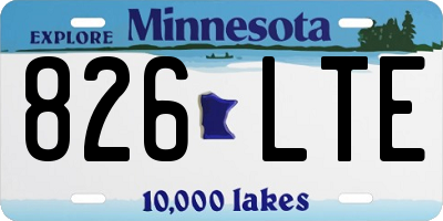 MN license plate 826LTE
