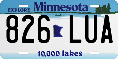 MN license plate 826LUA