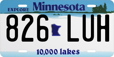 MN license plate 826LUH