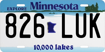 MN license plate 826LUK