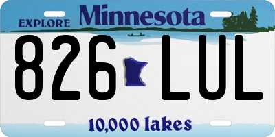 MN license plate 826LUL