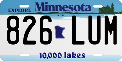 MN license plate 826LUM