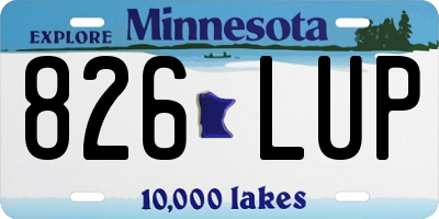 MN license plate 826LUP