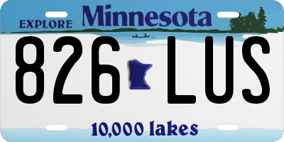 MN license plate 826LUS