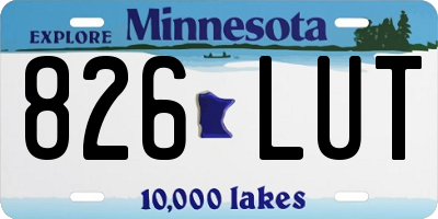 MN license plate 826LUT