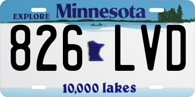 MN license plate 826LVD