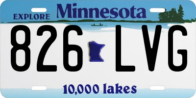 MN license plate 826LVG