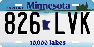 MN license plate 826LVK