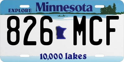 MN license plate 826MCF