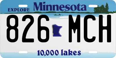 MN license plate 826MCH