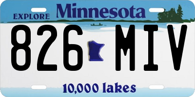 MN license plate 826MIV