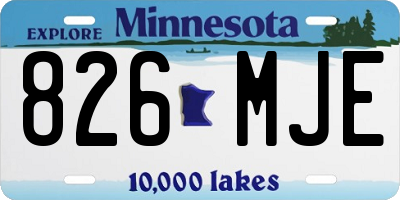 MN license plate 826MJE