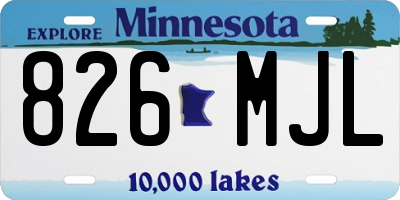 MN license plate 826MJL