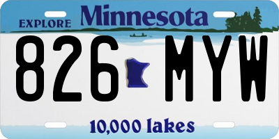 MN license plate 826MYW
