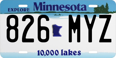 MN license plate 826MYZ