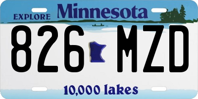 MN license plate 826MZD
