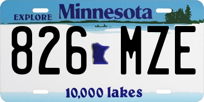MN license plate 826MZE