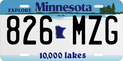 MN license plate 826MZG