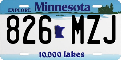 MN license plate 826MZJ