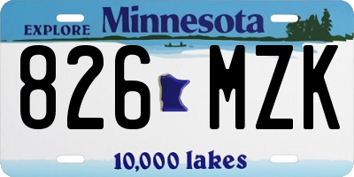 MN license plate 826MZK