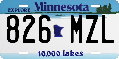 MN license plate 826MZL