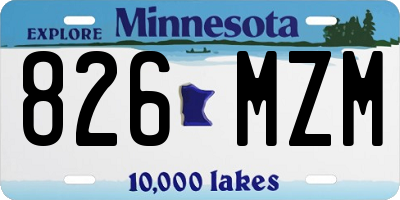 MN license plate 826MZM