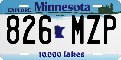 MN license plate 826MZP