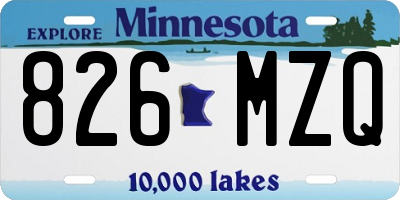 MN license plate 826MZQ