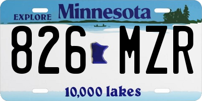 MN license plate 826MZR