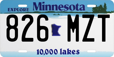 MN license plate 826MZT