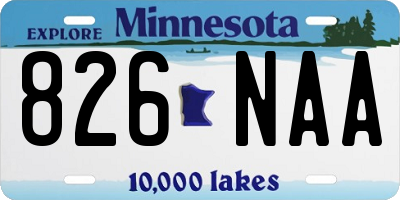 MN license plate 826NAA