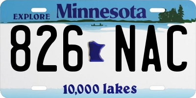 MN license plate 826NAC