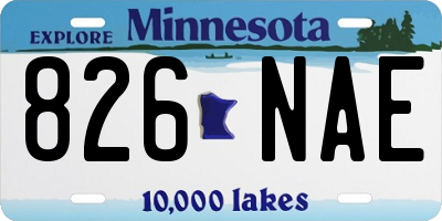 MN license plate 826NAE