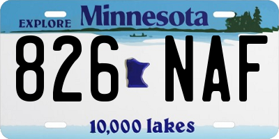 MN license plate 826NAF
