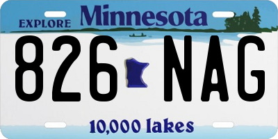 MN license plate 826NAG