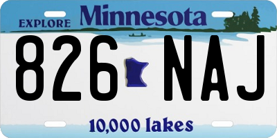 MN license plate 826NAJ