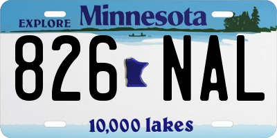 MN license plate 826NAL