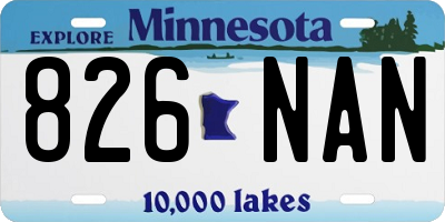 MN license plate 826NAN