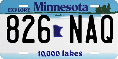 MN license plate 826NAQ