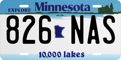 MN license plate 826NAS