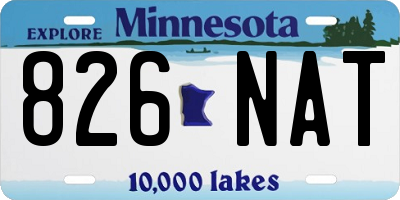 MN license plate 826NAT