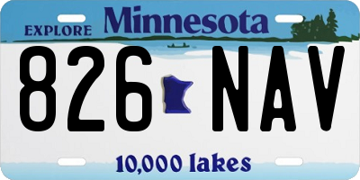 MN license plate 826NAV