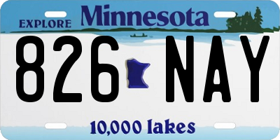 MN license plate 826NAY