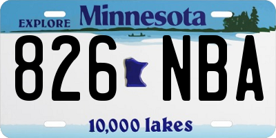 MN license plate 826NBA