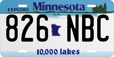 MN license plate 826NBC