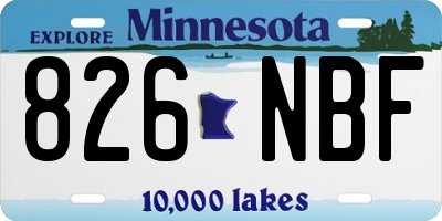 MN license plate 826NBF