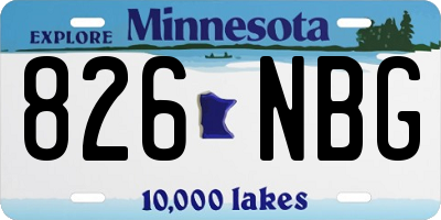 MN license plate 826NBG