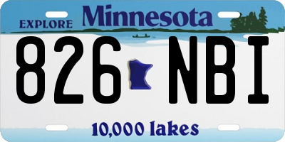 MN license plate 826NBI
